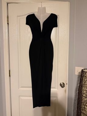 Rolla Coster Black Twist-Detail Midi Dress